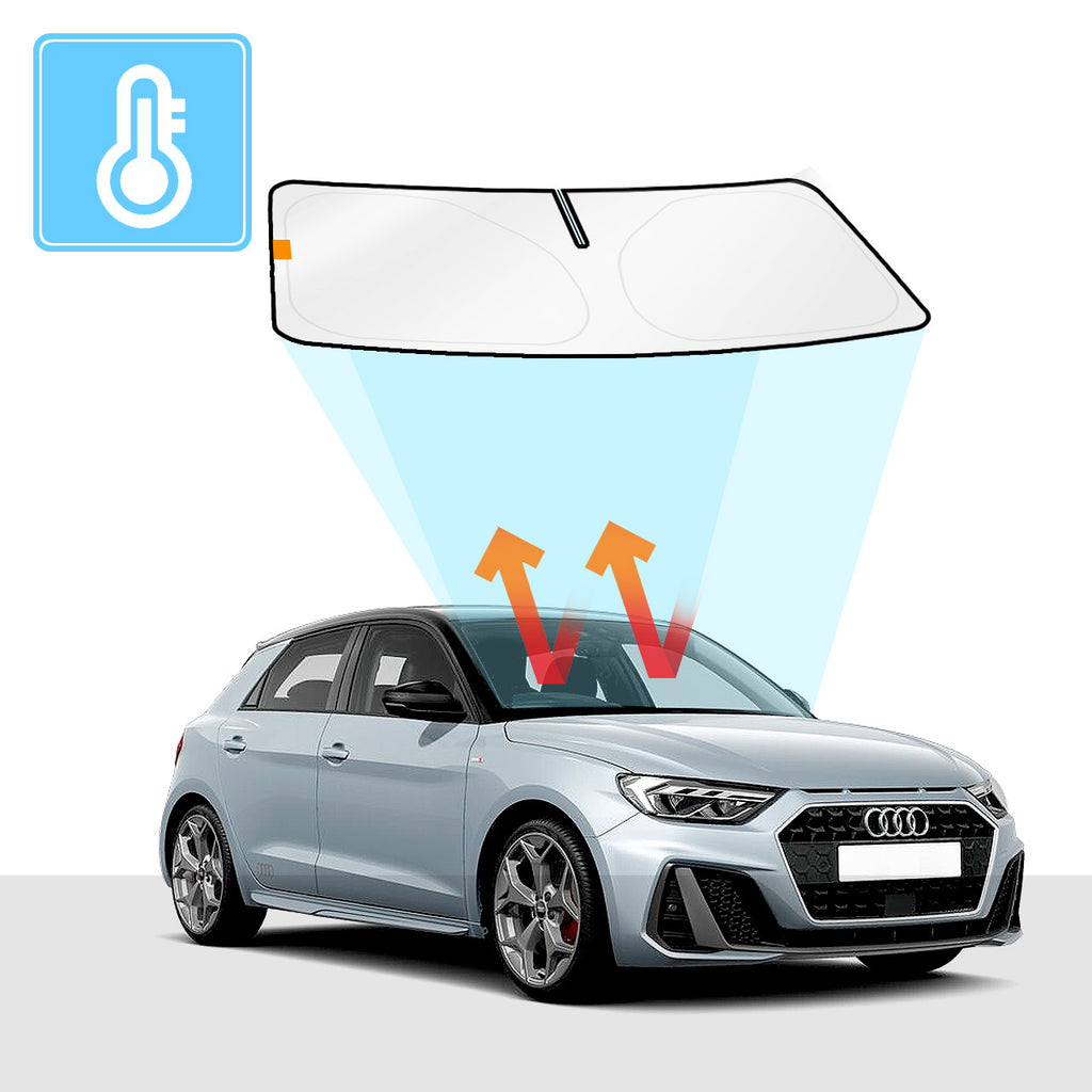 Audi A1 Windscreen Sun Shade GB 2019-2023 Solar Screens BLOCK OUT (RV25) Premium V2 - RVSUNSHADES