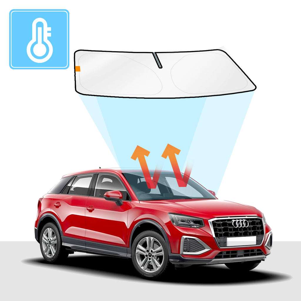 Audi Q2 Windshield Sun Shade 1st Gen 2017-2023 Solar Screens BLOCK OUT (RV07) Premium V2 - RVSUNSHADES