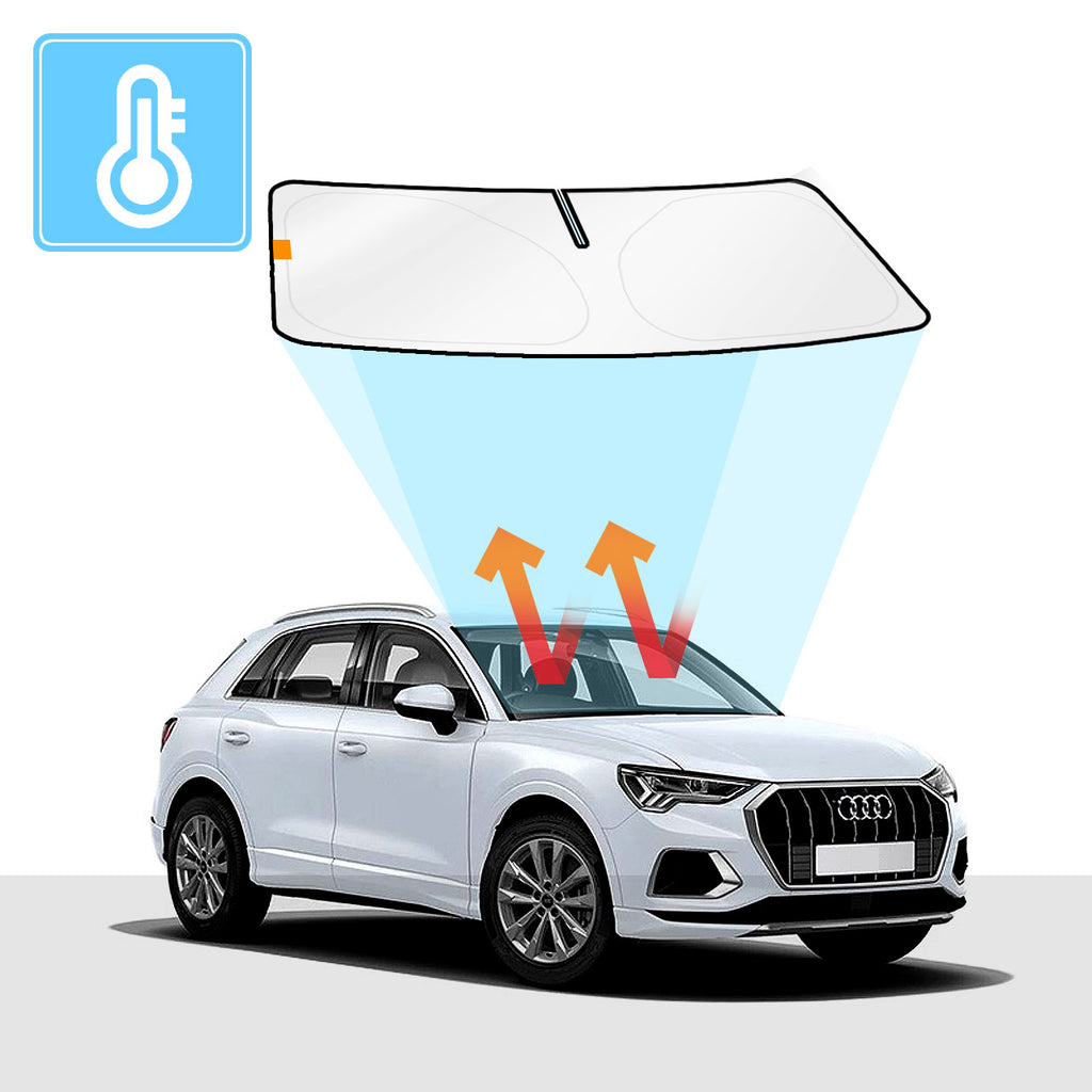 Audi Q3 Windscreen Sun Shade F3 2018-2023 Solar Screens BLOCK OUT (RV27) Premium V2 - RVSUNSHADES