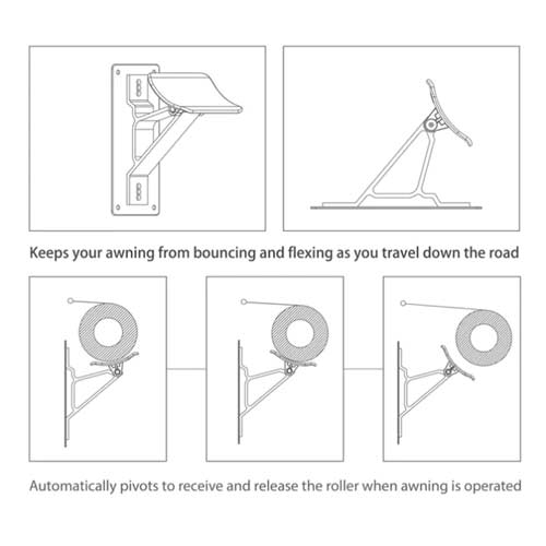 Caravan Awning Center Support Bracket Cradle - RVSUNSHADES