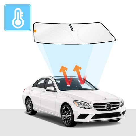 Mercedes-Benz C-Class Windshield Sun Shade Solar Screens BLOCK OUT (RV35) Premium V2 - RVSUNSHADES