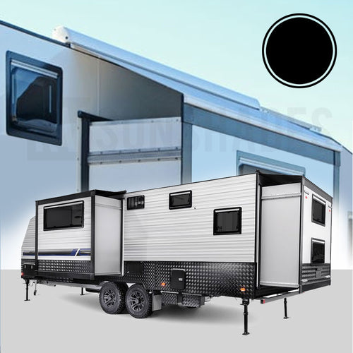 Caravan Slide-Out Awning Topper Fabric Replacement Topper 3200x1500mm (BLACK) - RVSUNSHADES