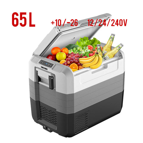 Car Fridge 65L 3-way for grocery shopping, travel, and camping, Open Lid Both Sides, Removable Lid - RVSUNSHADES
