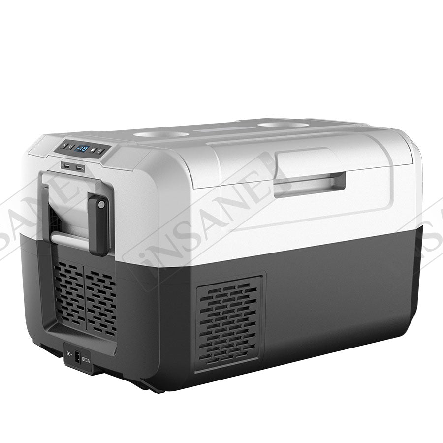 Car Fridge 55L 3-way for grocery shopping, travel, and camping, Open Lid Both Sides, Removable Lid - RVSUNSHADES