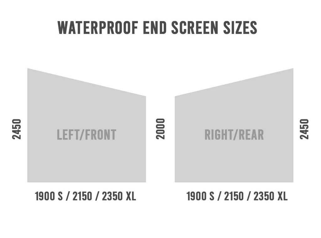 Waterproof End Wall Angle Cut Caravan Rain Shield 2450/2000 W2350 XL (RIGHT/REAR) *Premium V2*
