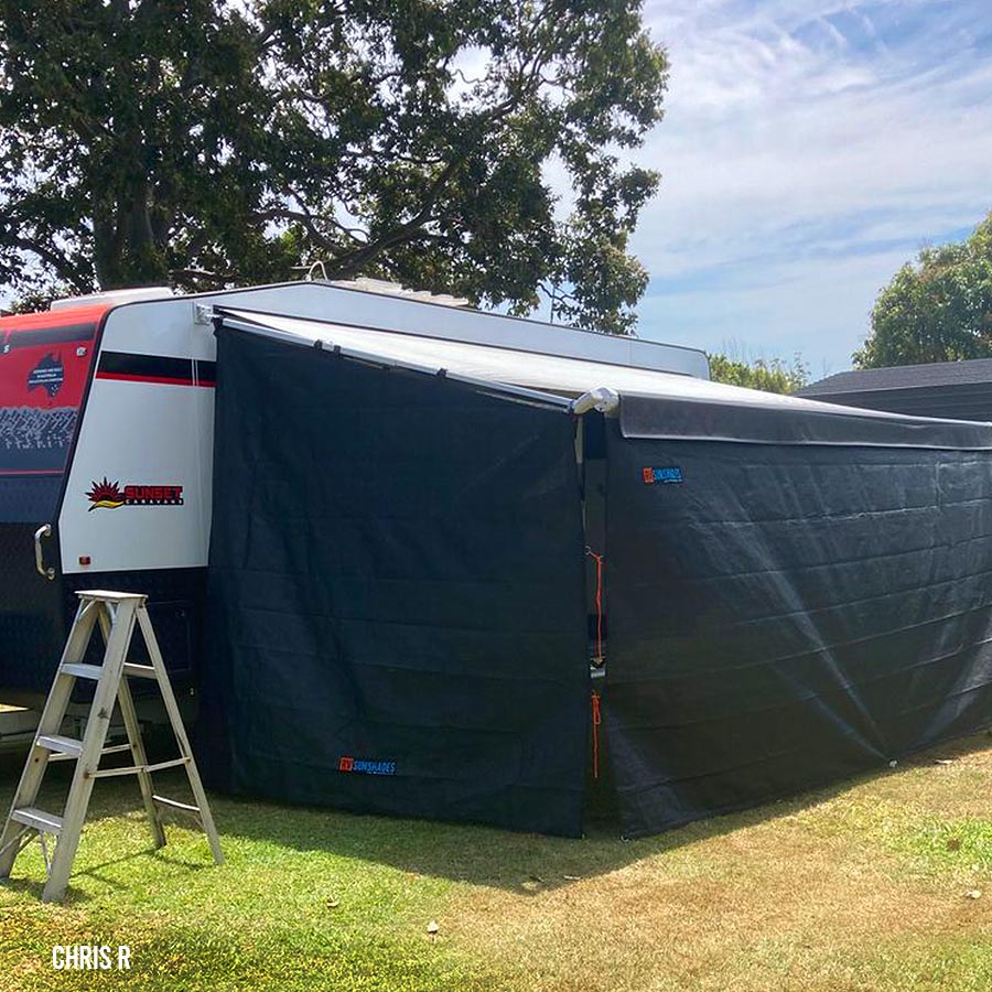 Caravan Awning Privacy Screen for Dometic 5.5m Awning 5.2x1.9m (1.9m Drop) - RVSUNSHADES