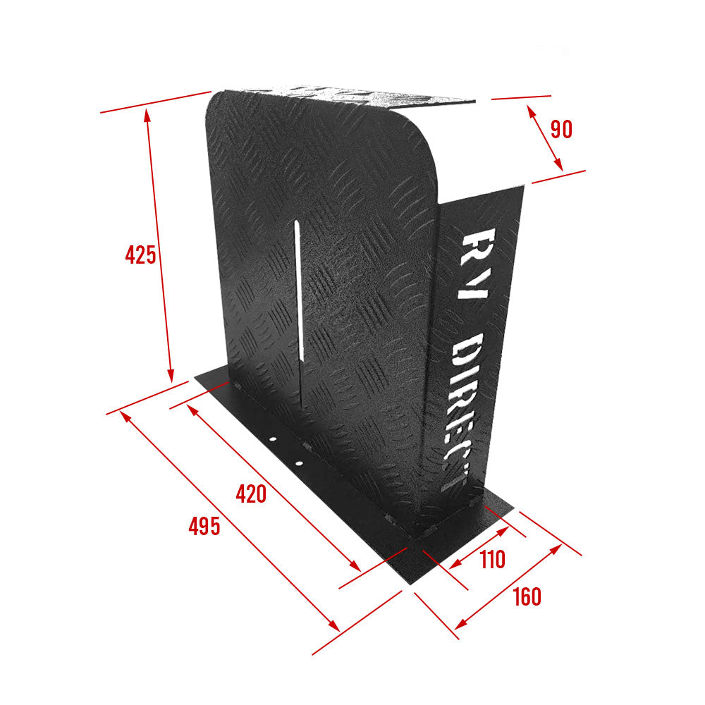 Fuel Tank Protector Cover Hammer Tone Black Drawbar Mount L/R Double Side 10/15L (CP) RV DIRECT