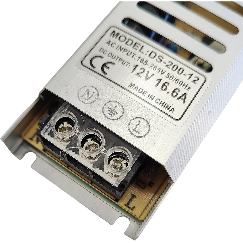 COB LED Strip Light 8MM Power Supply 12V/16.5A 200W LED Driver - RVSUNSHADES