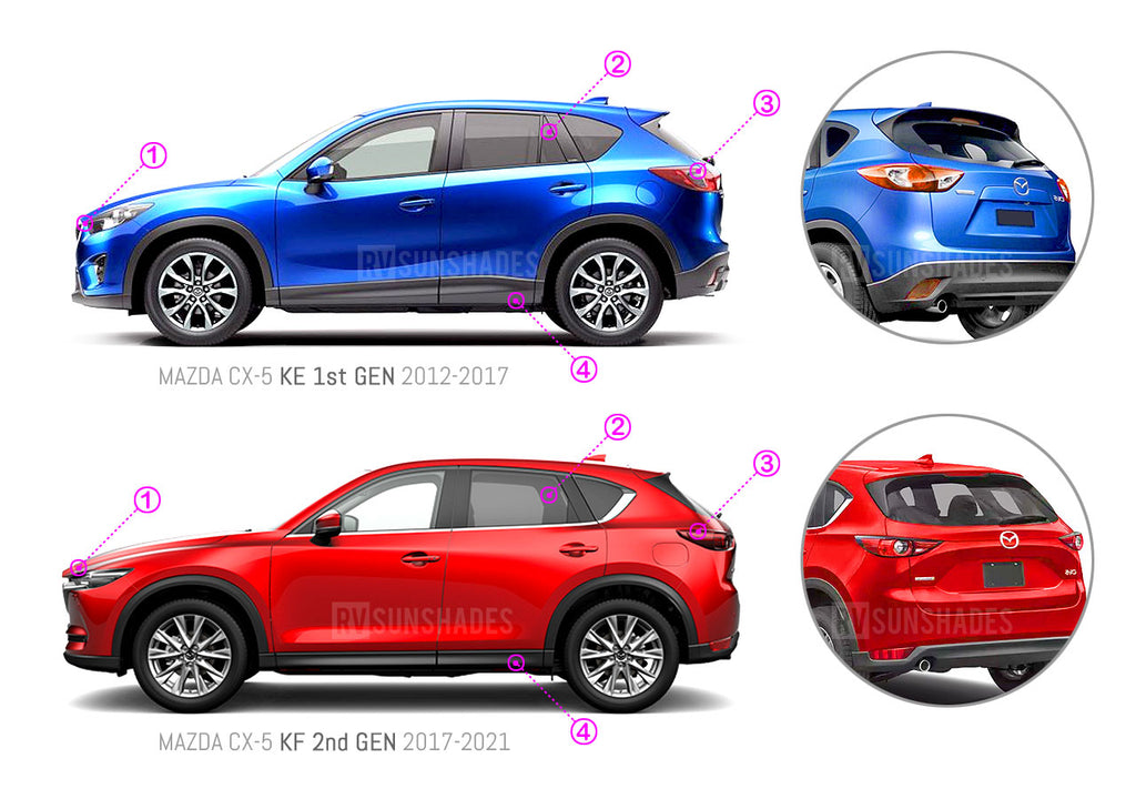 Mazda CX-5 Sun Shade 1st Gen KE 2012-2017 [set of 4] - RVSUNSHADES