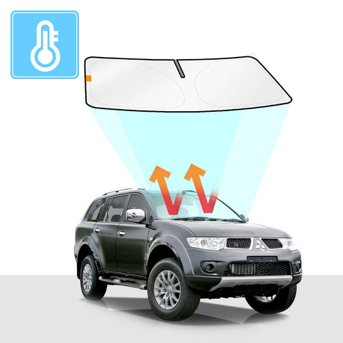 Mitsubishi Pajero Sport/Challenger Windscreen Sun Shade 2008-2014 Solar Screens BLOCK OUT (RV04) Premium V2 - RVSUNSHADES