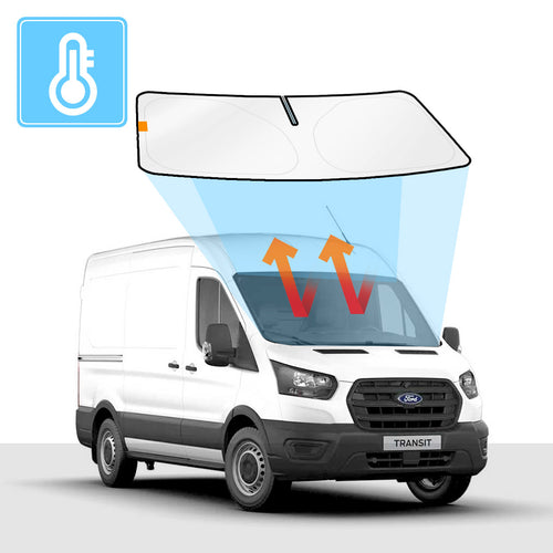 Ford Transit Windscreen Sun Shade 4th Gen 2014-Now Solar Screens BLOCK OUT Premium V2 - RVSUNSHADES