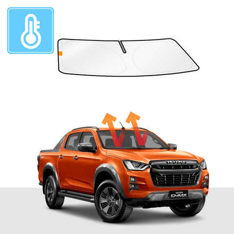 ISUZU D-Max Windshield Sun Shade 2019-Now Solar Screen Block Out (RV-02) Premium V2 - RVSUNSHADES