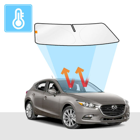 Mazda 3 Windscreen Sun Shade 2013-2018 Solar Screens BLOCK OUT (RV16) Premium V2 - RVSUNSHADES