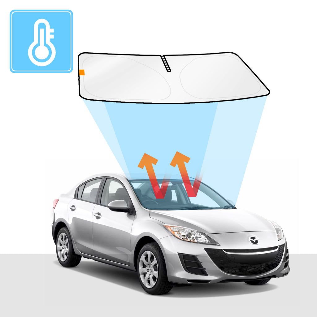 Mazda 3 Windscreen Sun Shade 2007-2012 Solar Screens BLOCK OUT (RV21) Premium V2 - RVSUNSHADES