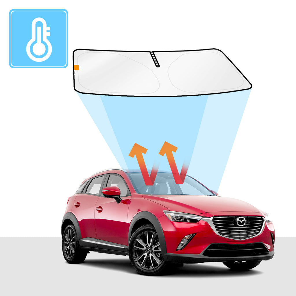 Mazda CX-3 Windscreen Sun Shade 2016-Now Solar Screens BLOCK OUT (RV07) Premium V2 - RVSUNSHADES