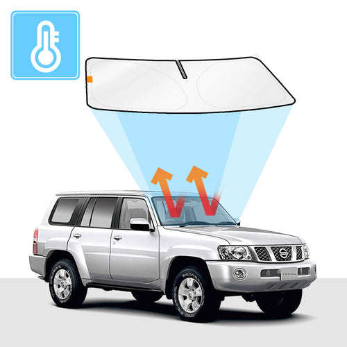 Nissan Patrol Windshield Sun Shade Y61 1999-2009 BLOCK OUT (RV33) Premium V2 - RVSUNSHADES