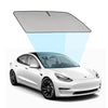 For Tesla Model 3 Windshield Sun Shade Custom Fit Solar Screen Insulated Twist Fold - RVSUNSHADES