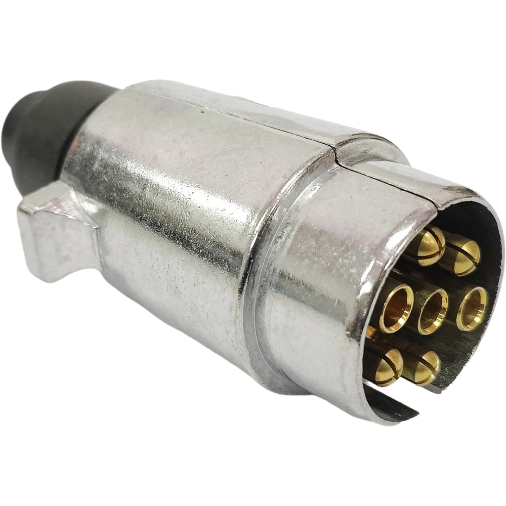 7 Pin Round Plug Metal Adapter Connector Best Trailer Plug Caravan Boat - RVSUNSHADES