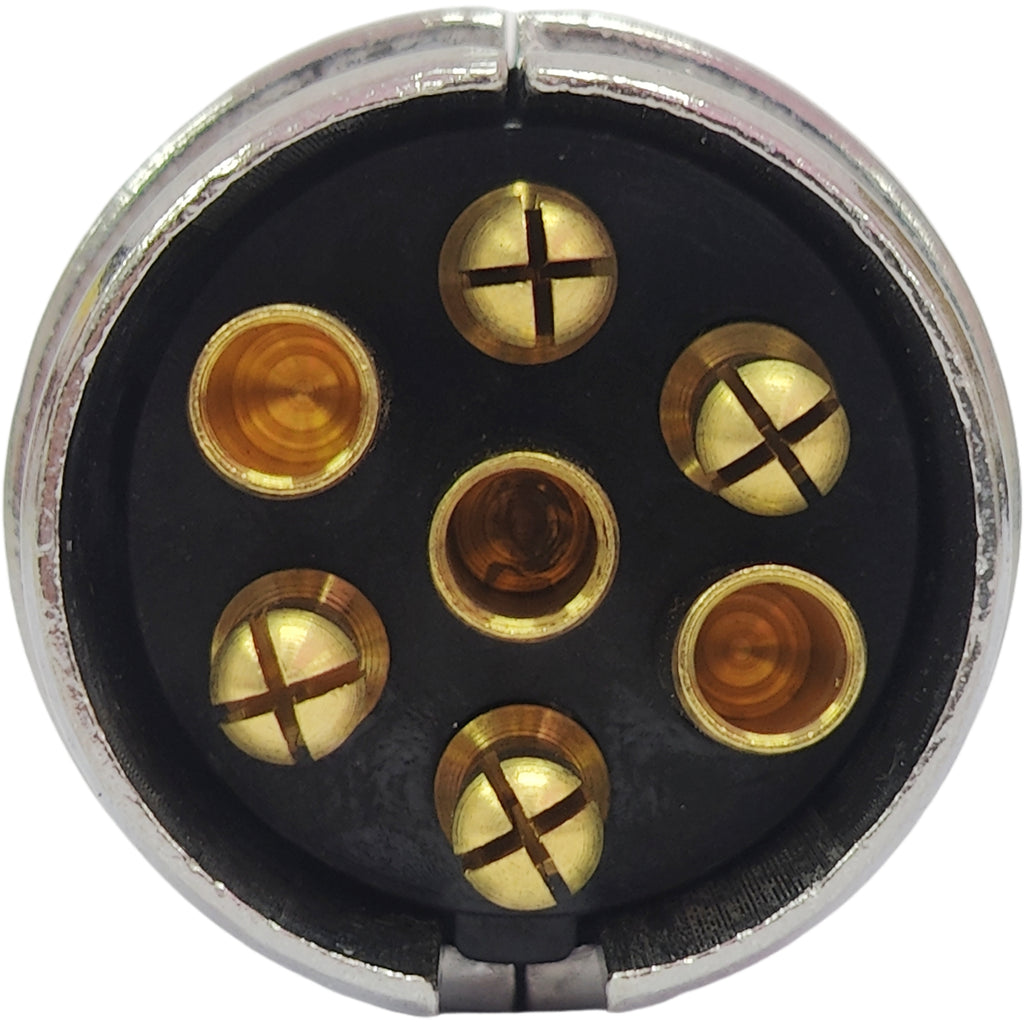 7 Pin Round Plug Metal Adapter Connector Best Trailer Plug Caravan Boat - RVSUNSHADES
