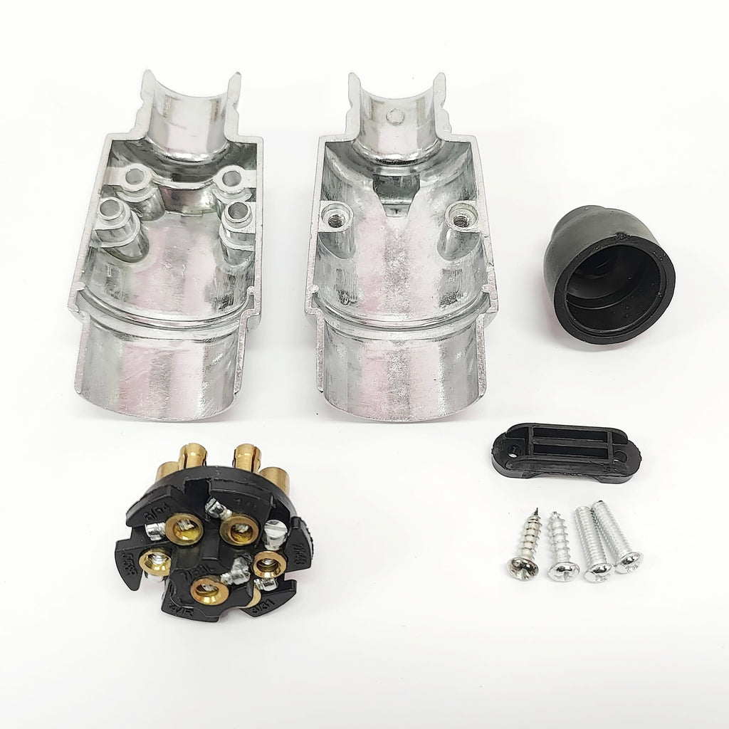 7 Pin Round Plug Metal Adapter Connector Best Trailer Plug Caravan Boat - RVSUNSHADES