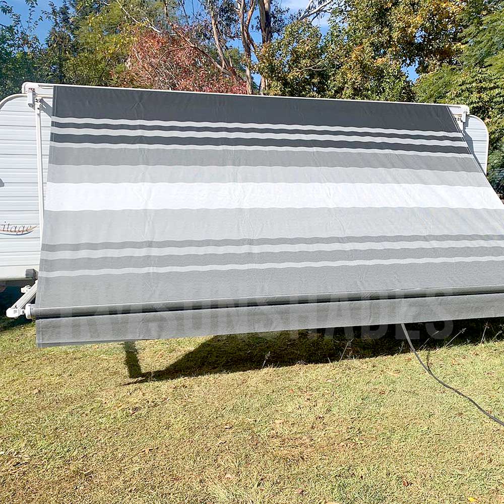 Replacement Awning Fabric Kit suit 14ft Roll-Out Awning (13'2"x8' Grey Scale Gradient 14-BK-FD) ROLLED - RVSUNSHADES