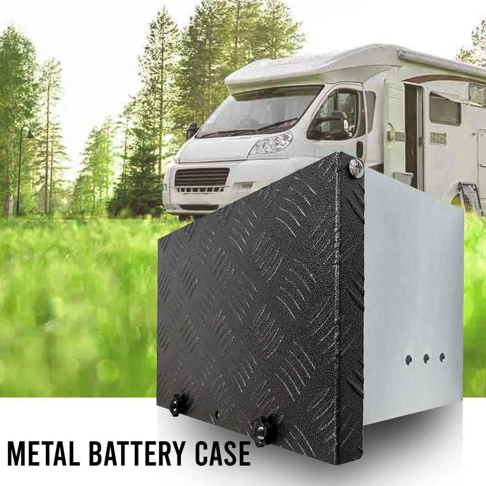 Galvanised Battery Box Anti-Rattling Cover Trailer Caravan Boat Spare Part  RV DIRECT