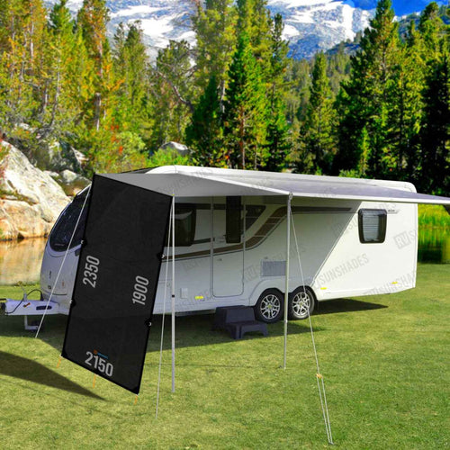 Caravan Awning Extension Porch 1.5x2.2m With 1.9m Drop End Screen (RIGHT/REAR) - RVSUNSHADES