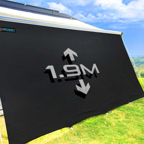 Caravan Privacy Screen 2.35x1.9m Awning Side Wall  (1.9m Drop) - RVSUNSHADES