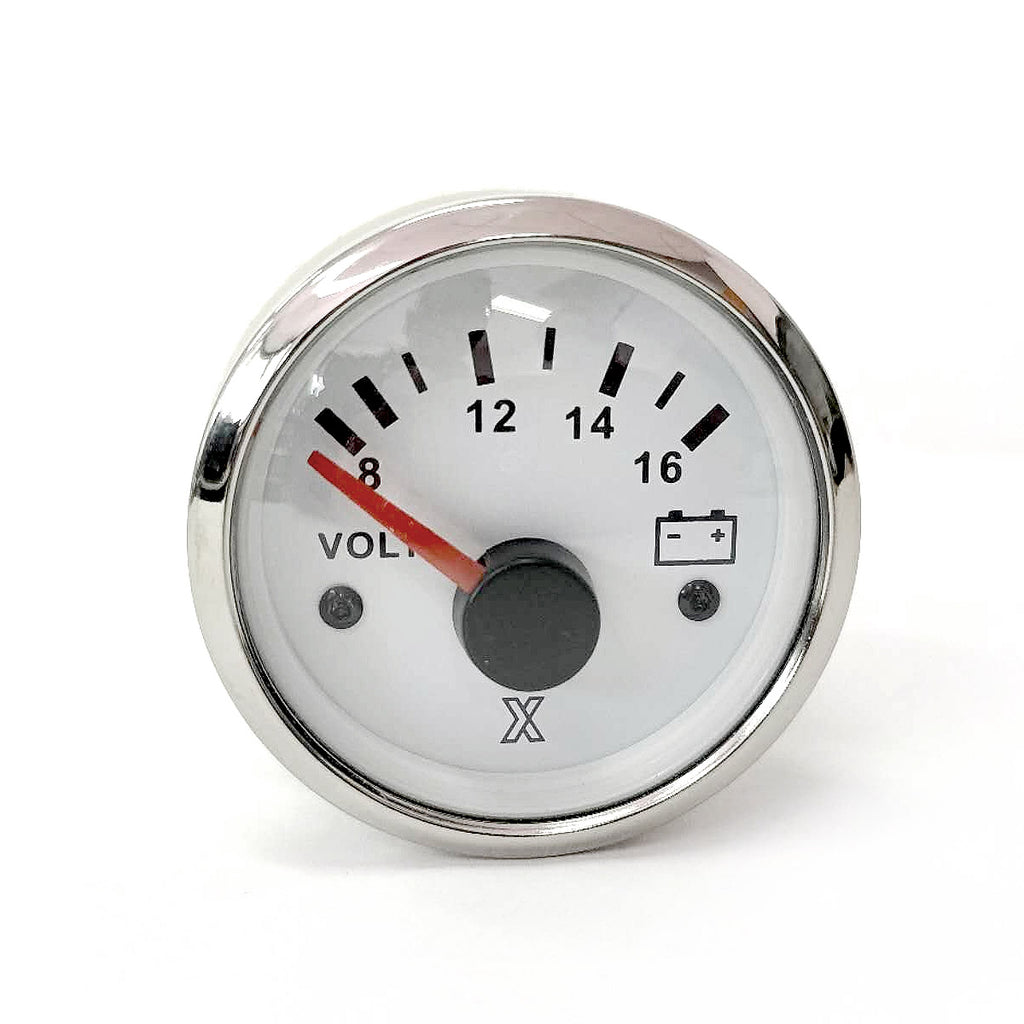 Car Marine Voltmeter Gauge 8-16V Car Boat Battery Voltage Meter Steel Bezel by KUS - RVSUNSHADES
