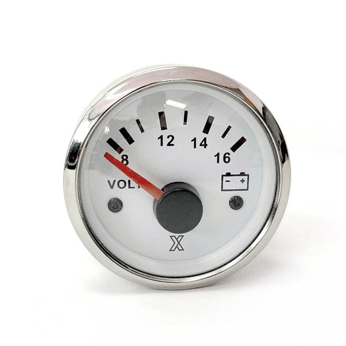 Car Marine Voltmeter Gauge 8-16V Car Boat Battery Voltage Meter Steel Bezel by KUS - RVSUNSHADES