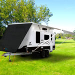 Pop Top Privacy Screen Awning Shade Screen 1.8x1.9m Flat Top Rectangle (1.9m Drop)