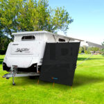 Pop Top Privacy Screen Awning Shades 2.1x1.9m Flat Top Rectangle (1.9m Drop)