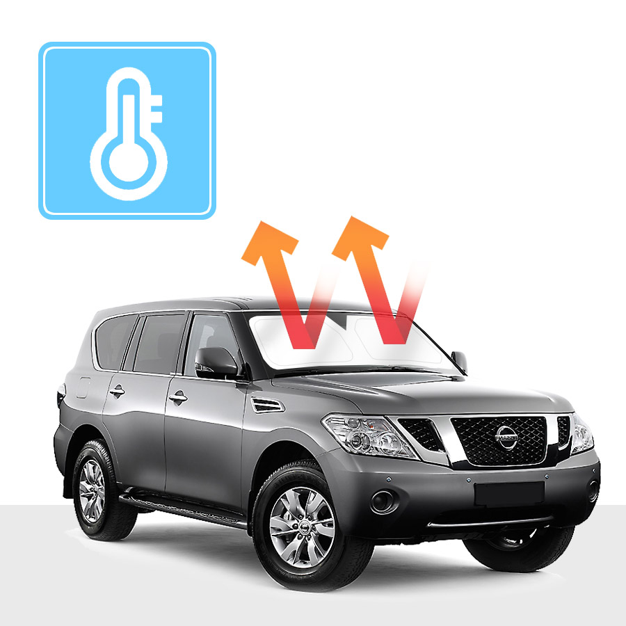 RVSUNSHADES NISSAN PATROL Y62 SOLAR SCREEN WINDSCREEN SHADE