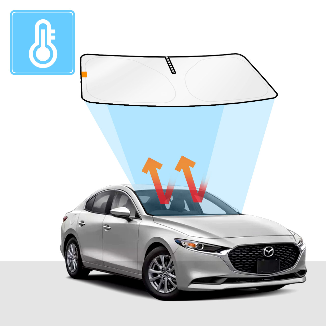 Mazda 3 Windscreen Sun Shade 2019 Now Solar Screens BLOCK OUT RV16