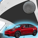 Tesla Model Y Roof Sun Shade Single Piece Nano Tech Crystal Series (Silver on Black)
