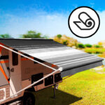 Replacement Awning Fabric Kit suit 18ft Roll-Out Awning (17'2"x8' Grey Scale Stripes 18-BK-ST) ROLLED