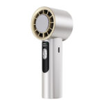 Portable Fan 5-Speed Cool Air Brushless Hand Held Fan 4000mAh USB Rechargeable (White/Cream)